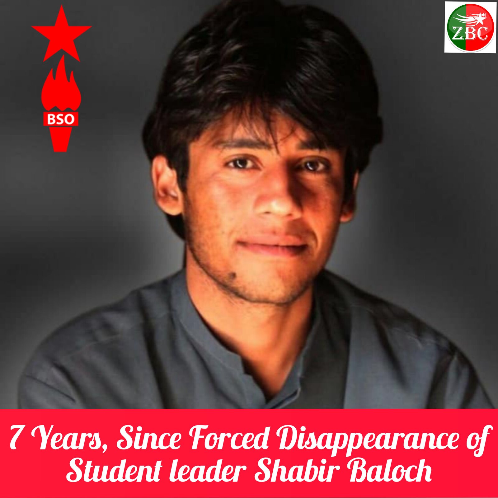 BSO Azad releases a pamphlet on completion of seven years of forced disappearance of Shabbir Baloch