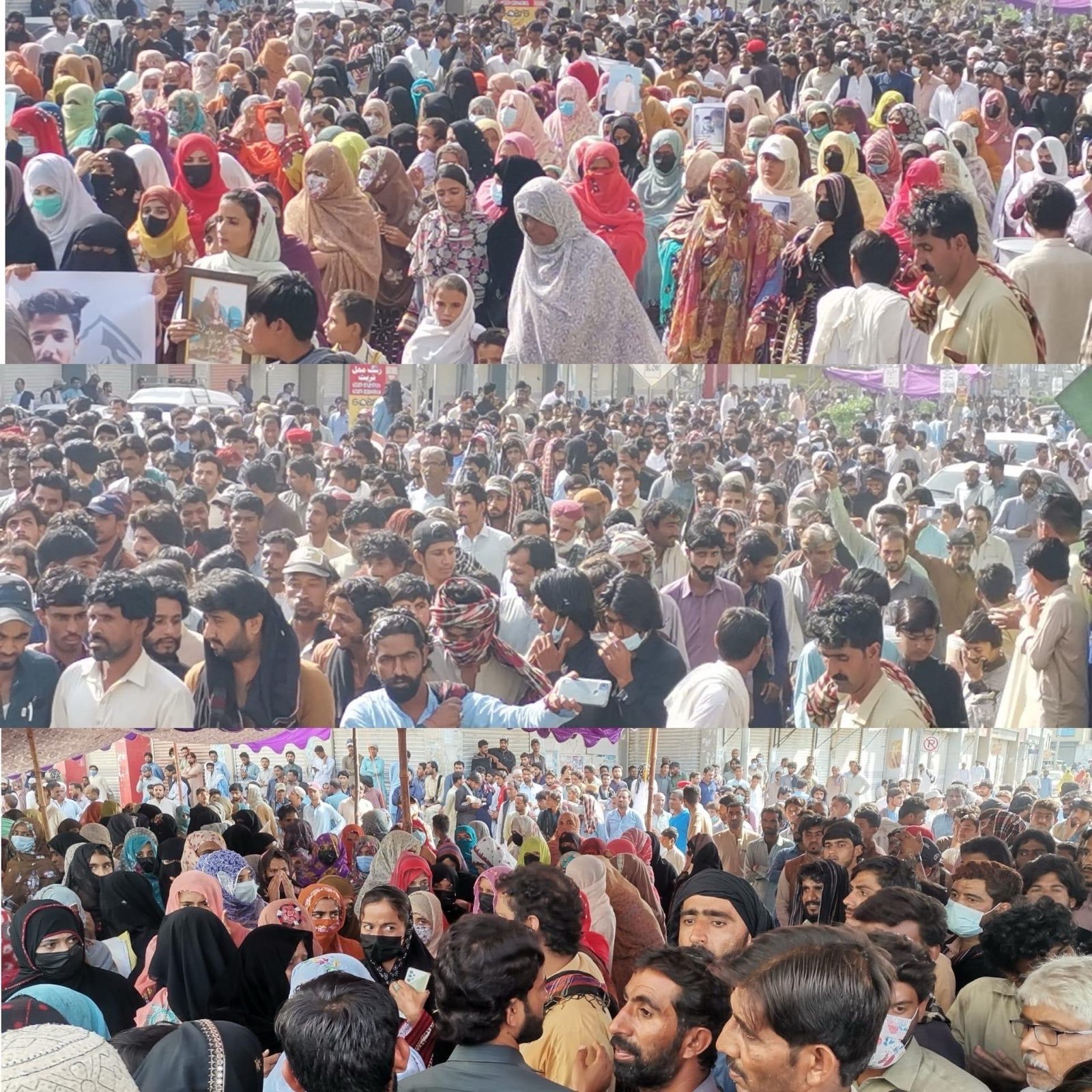 Turbat - The Sit-in Protest continues on the fifth day with the dead body of Balach Baloch, Baloch’s sister has been taken hostage in the name of negotiations and gone missing