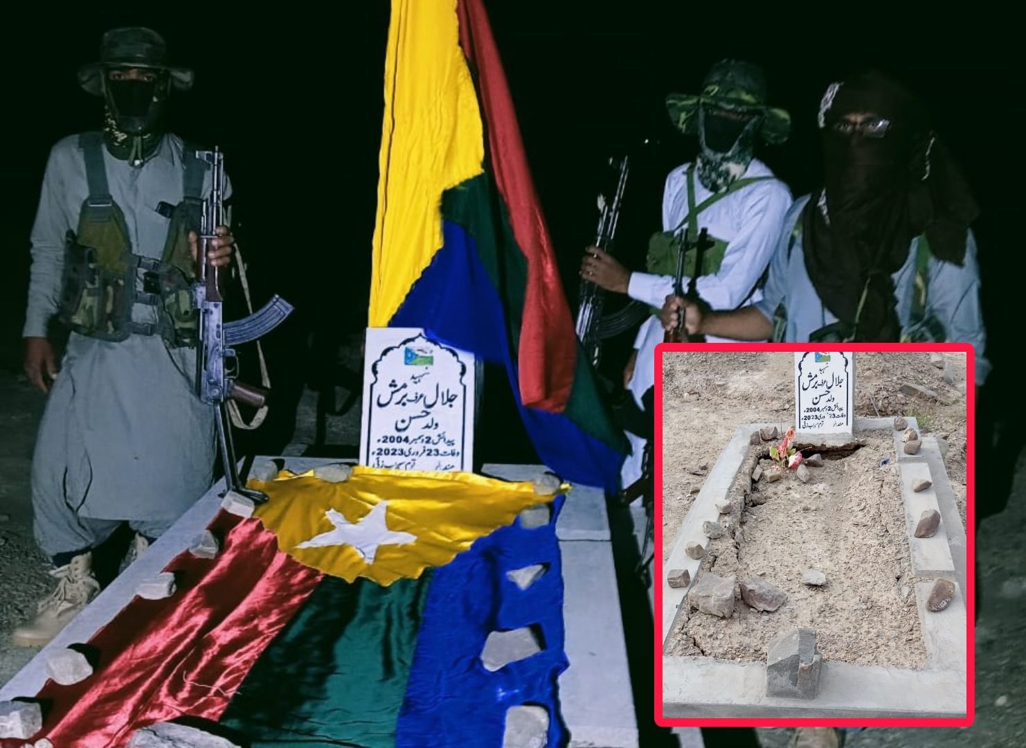 مند ءَ کشندہ ٹولی ءِ کارمنداں شھید جلال پنام برمش ءِ مانش ءِ بیرک دور کرتگ اَنت