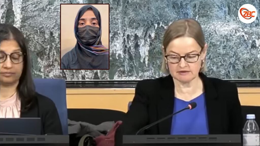 اکوام متھدہ ءِ انسانی ھکانی کونسل ءِ دیوان ءَ ڈاکٹر سبیہ بلوچ ءَ بلوچستان ءَ زوراکیانی بگیری ءَ گامگیج زورگ ءِ لوٹ کرتگ